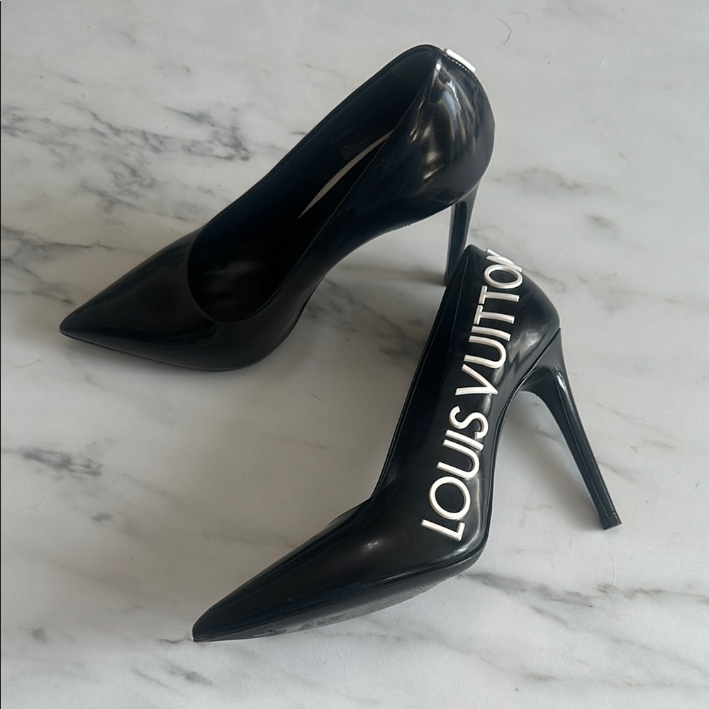Louis Vuitton Black Patent Heels